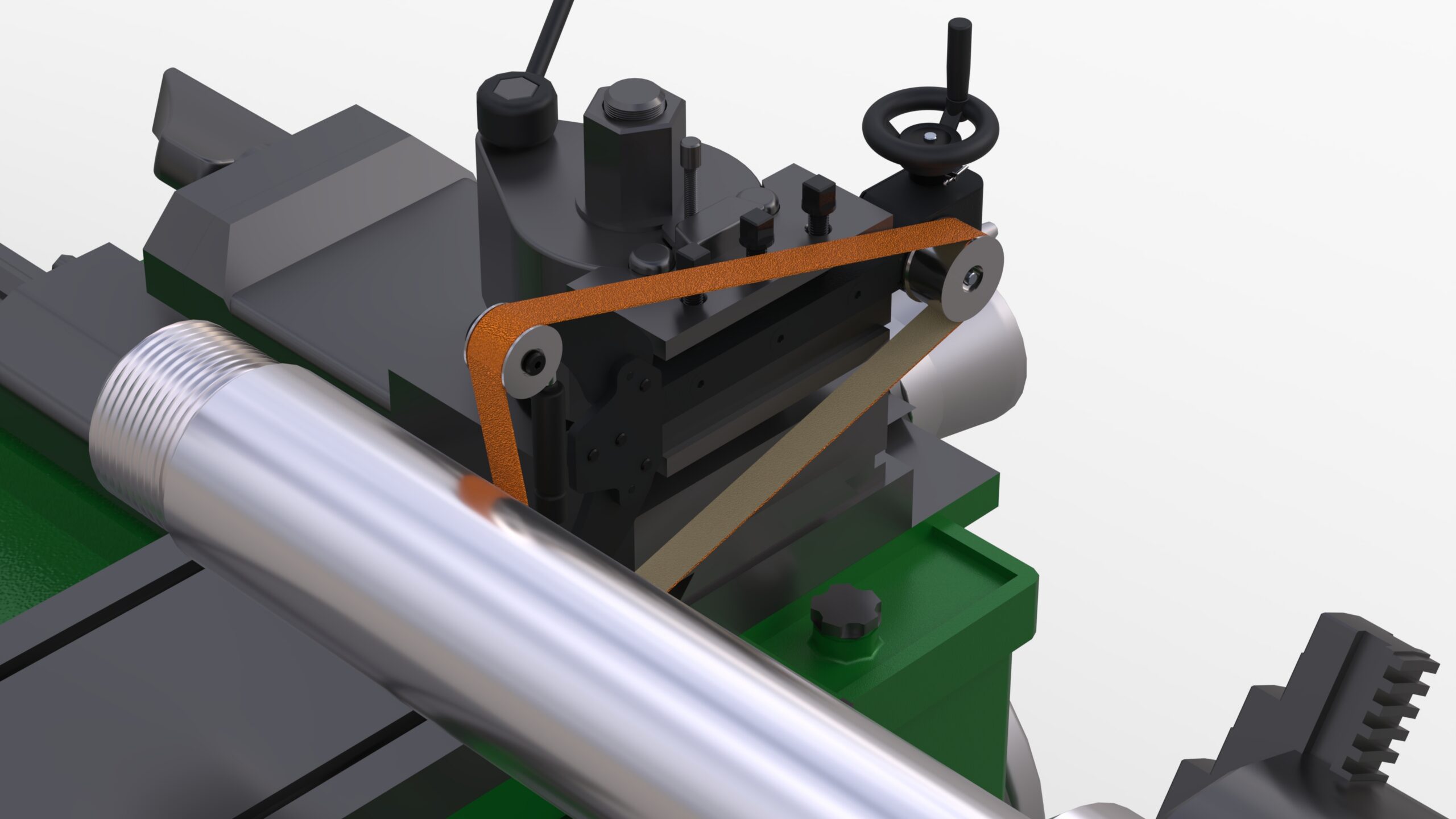 hands free lathe polishing tool device