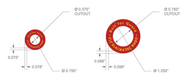 375-750 and 750-1250 Guard Bolt OSHA 29cfr1910212 sticker